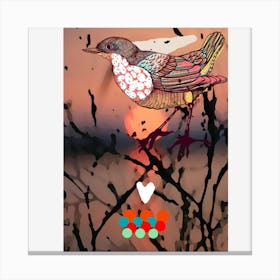 Bird On A Branch Canvas Print