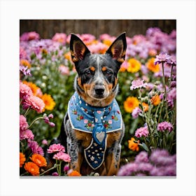 Blue Heeler Spring Canvas Print