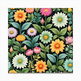 Floral Seamless Pattern 11 Canvas Print