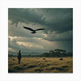 Eagle In The Sky Canvas Print