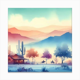 Cactus In The Desert Canvas Print