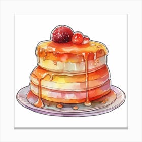 Pancakes With Syrup Canvas Print