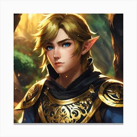 Portrait Of Link A Black And Gold Tunic Canvas Print