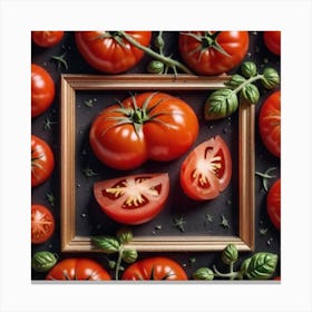 Tomatoes In A Frame 20 Canvas Print