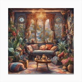 Boho Living Room Canvas Print