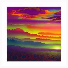 Sunset In The Mountains Canvas Print