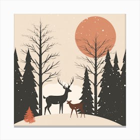 Deer In The Forest 3 Canvas Print