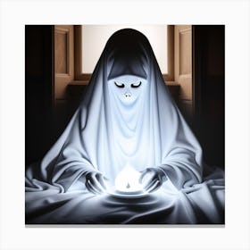 Ghost With Candle Canvas Print