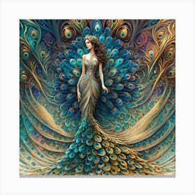 peacock princess Canvas Print