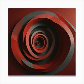 Abstract Red Spiral 3 Canvas Print