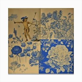 Blue And White Flowers Canvas Print