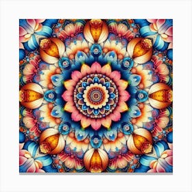 Flowers Mandala Canvas Print