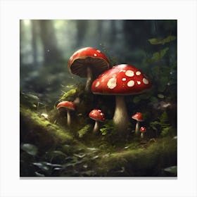 Fairy Toadstools Canvas Print