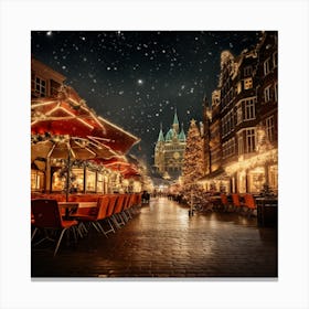 Christmas Market In Hamburg Canvas Print