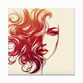 Portrait Of A Woman With Curly Hair Canvas Print