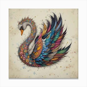 Colorful Swan 2 Canvas Print