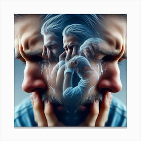 Man With Pain And Sadness Canvas Print