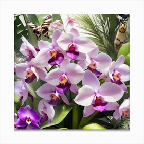 Orchids In The Garden Canvas Print