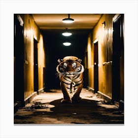 Tiger In The Hallway 1 Canvas Print