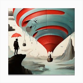 Red Balloon In The Sky Canvas Print