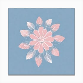 A White And Pink Flower In Minimalist Style Square Composition 705 Canvas Print