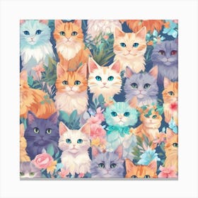 cat faces Canvas Print