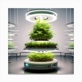 Futuristic Weed Growing Machine Canvas Print