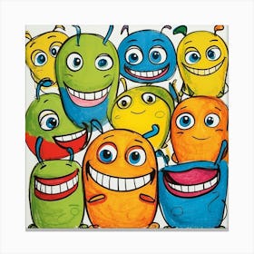 Cartoon Monsters Canvas Print