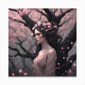 907606 Dryad In The Cherry Blossom Woods 2 Canvas Print