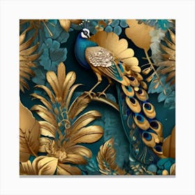 Peacock Wallpaper Canvas Print