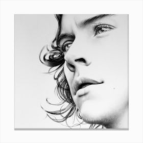 Harry Styles Minimal Portrait Drawing Canvas Print