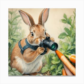 Rabbit With Camera 2 Canvas Print