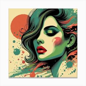 Girl With Paint Splatters 2 Canvas Print