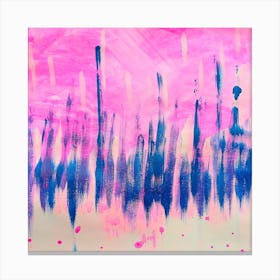 Abstract Painting Pink and Blue Canvas Print