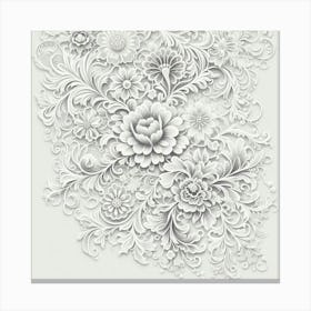 Floral Paper Cut Canvas Print