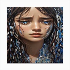 A Picture Of A Sad Woman With Tears Flowing Fro 2 Canvas Print