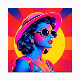 Abstract Retro Woman Canvas Print