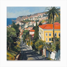 Madeira Funchal Street - expressionism Canvas Print