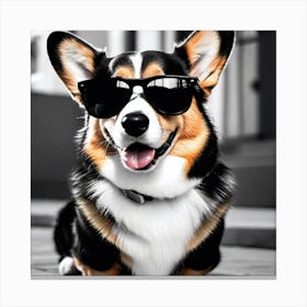 Corgi In Sunglasses 51 Canvas Print