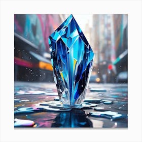 Blue Crystal In A City Canvas Print