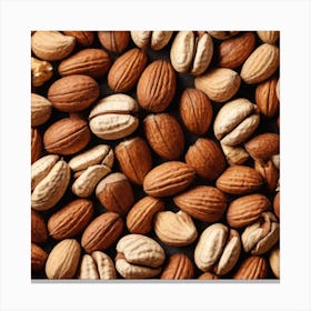Almonds On A Black Background 14 Canvas Print