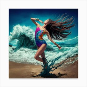 Dancer In The Ocean Canvas Print