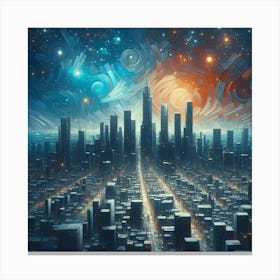 Futuristic Cityscape 1 Canvas Print