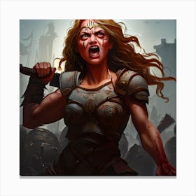 Woman With A Sword Canvas Print