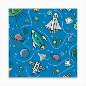 Spaceships And Planets Canvas Print