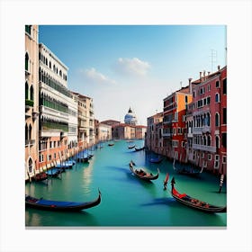 Gondolas on the Gran Canal in Venice, Italy. Canvas Print