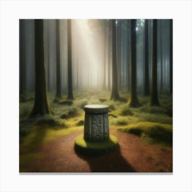 Stone In The Forest Canvas Print