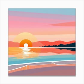 Sunset At The Beach 8 Canvas Print