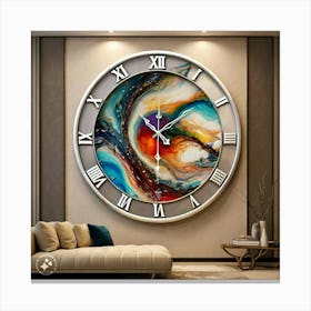 Abstract Wall Clock Canvas Print