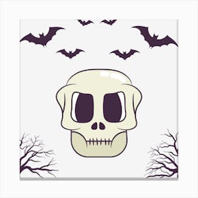 Skull With Bats Canvas Print